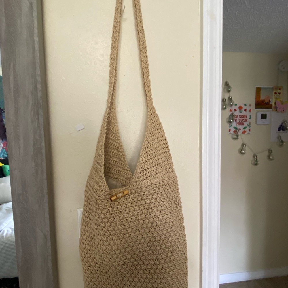 Handcrafted Tan Crochet Bag